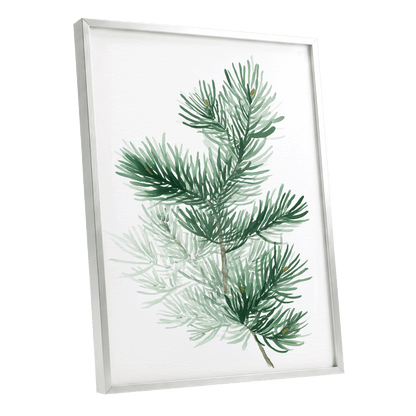 Evergreen Whispers – silver framed poster option