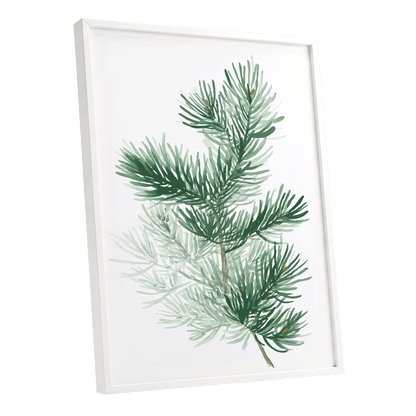 Evergreen Whispers – white framed poster option