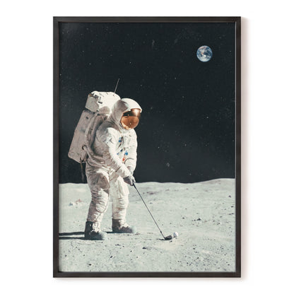 Fairway Among the Stars, black, white, gray minimalist wall art, front artwork view