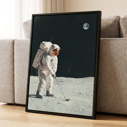 Fairway Among the Stars, black, white, gray minimalist wall art displayed in a styled interior, gallery view 4