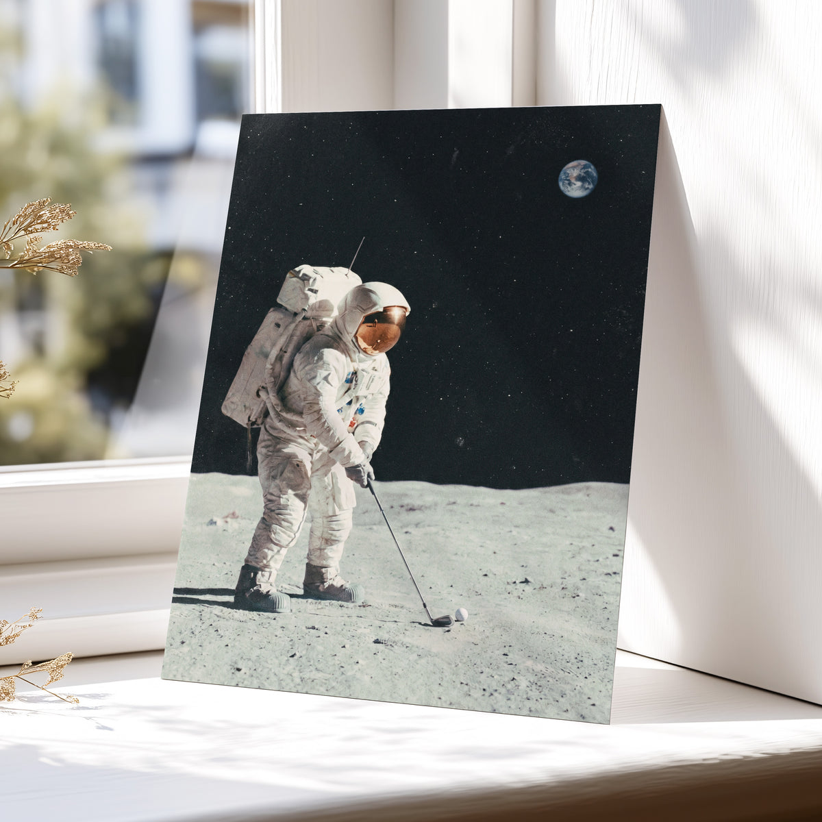 Fairway Among the Stars, black, white, gray minimalist wall art displayed in a styled interior, gallery view 5