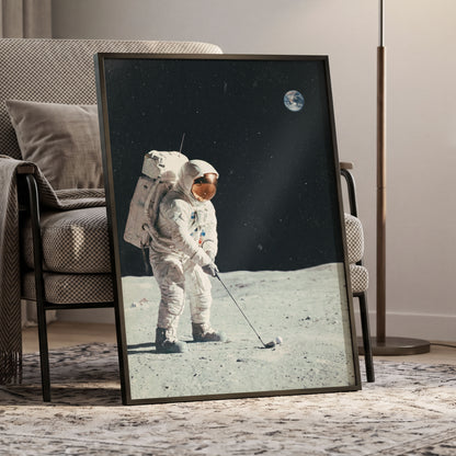 Fairway Among the Stars, black, white, gray minimalist wall art displayed in a styled interior, gallery view 6