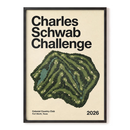Fairway Challenge, green, beige, black nature wall art, front artwork view