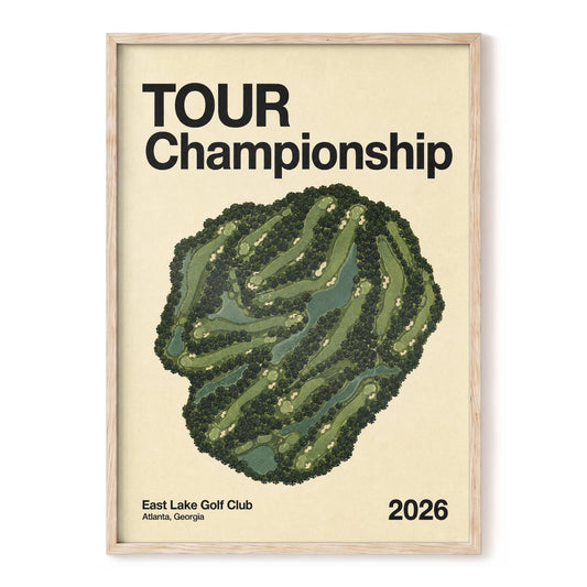Fairways at East Lake, green, beige, black nature wall art, front artwork view
