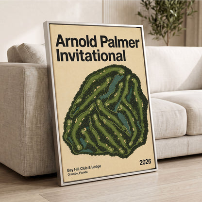 Fairways of Bay Hill, green, beige, black nature wall art displayed in a styled interior, gallery view 2