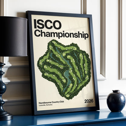 Fairways of Hurstbourne, green, beige, black nature wall art displayed in a styled interior, gallery view 4