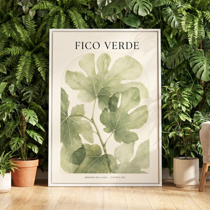 Fico Verde Study, green, beige nature wall art displayed in a styled interior, gallery view 5