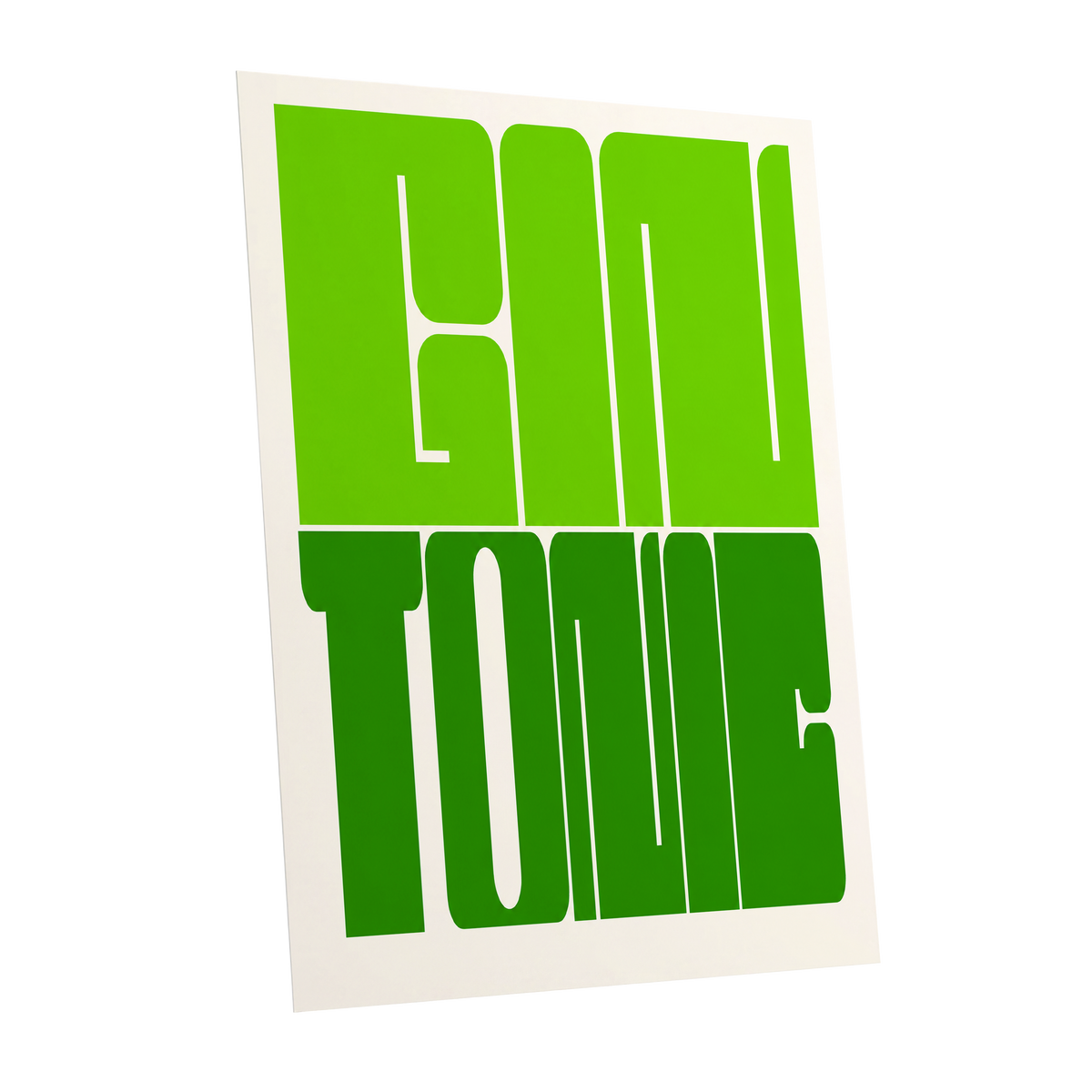 Fine Tone in Green, green, beige minimalist wall art shown as a unframed poster wall art print