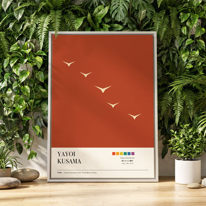 Flight Over Terracotta, brown, beige, black nature wall art displayed in a styled interior, gallery view 2