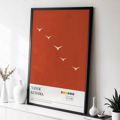 Flight Over Terracotta, brown, beige, black nature wall art displayed in a styled interior, gallery view 4