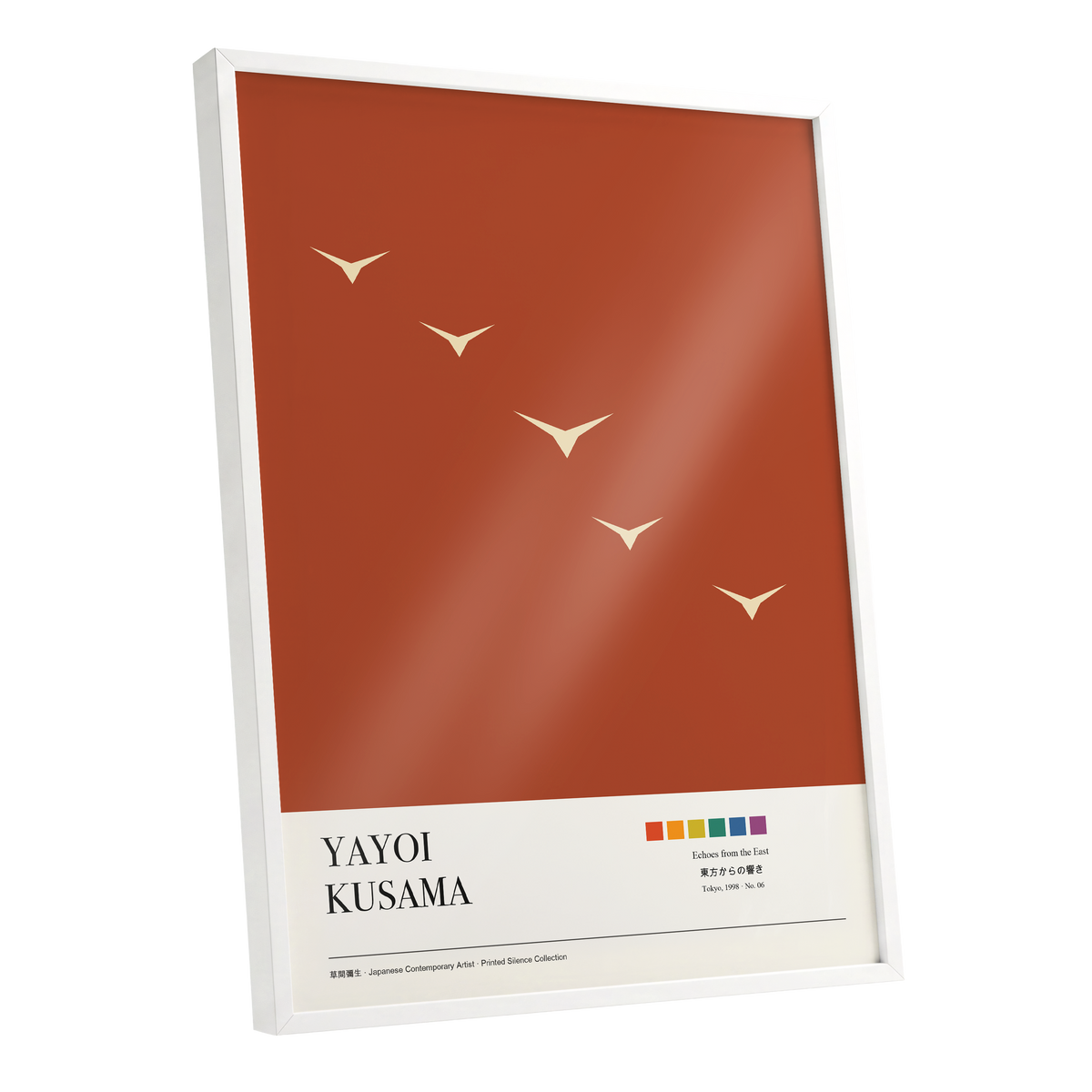 Flight Over Terracotta, brown, beige, black nature wall art shown as a white framed poster wall art print