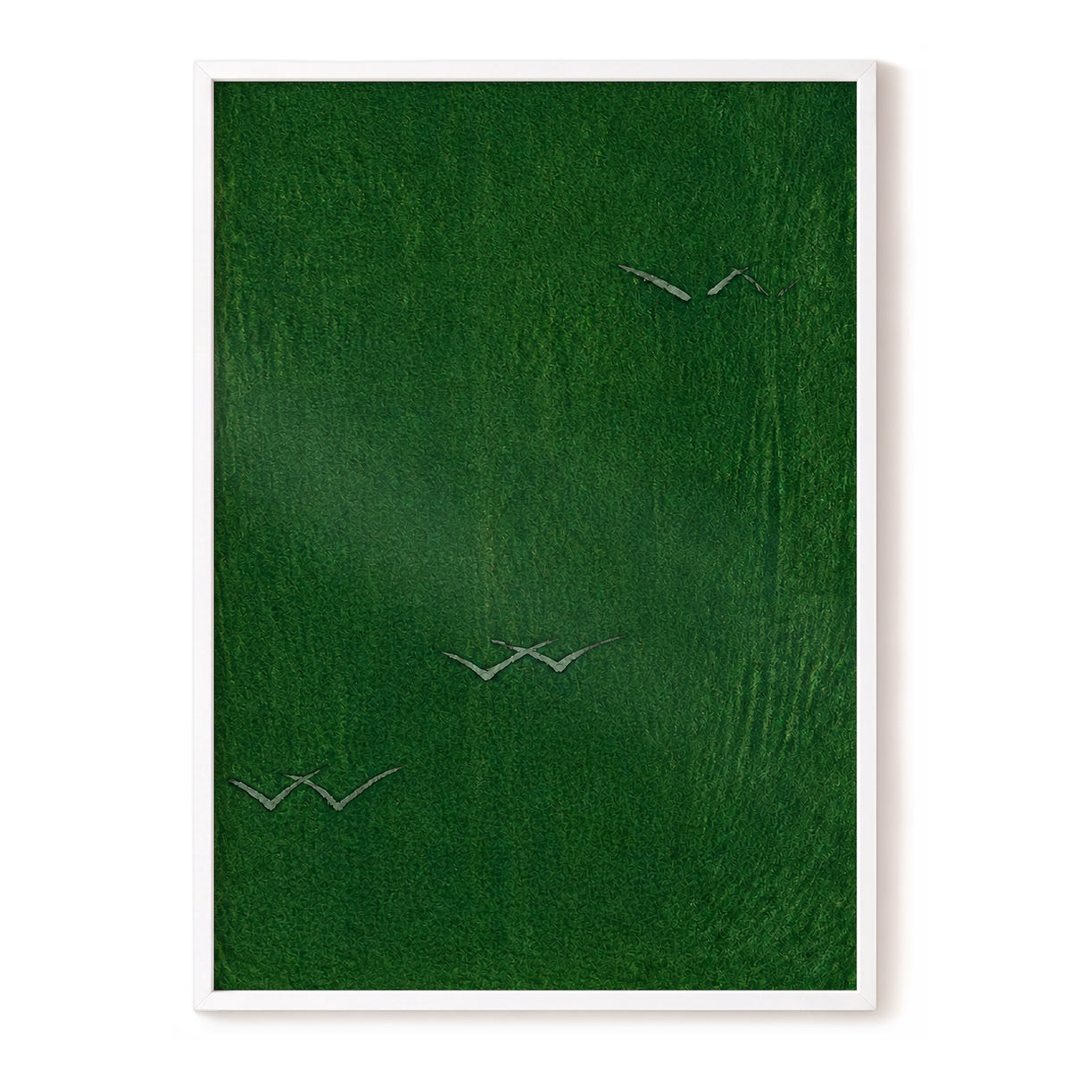 Flight Through Green, green, gray, black nature wall art, front artwork view