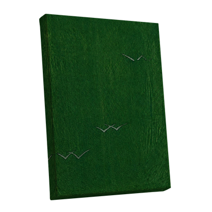 Flight Through Green, green, gray, black nature wall art shown as a stretched canvas wall art
