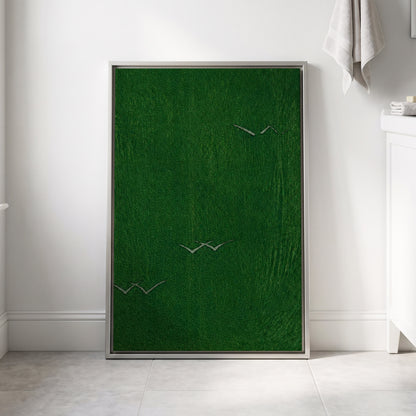 Flight Through Green, green, gray, black nature wall art displayed in a styled interior, gallery view 8