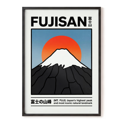 Fuji in First Light, black, white, blue nature wall art, front artwork view