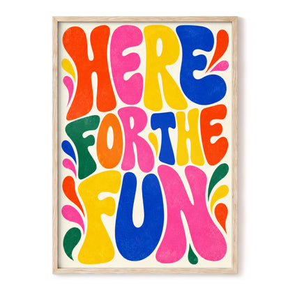 Full Colour Fun, pink, yellow, blue abstract wall art, front artwork view