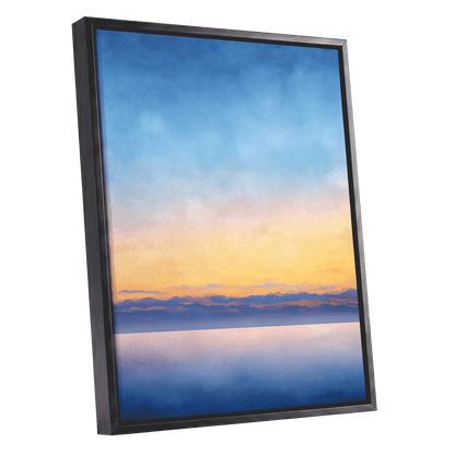 Gilded Blue Horizon – black framed canvas option