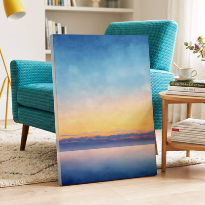 Gilded Blue Horizon – canvas wall art in a styled interior, gallery view 1