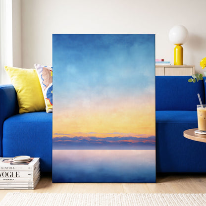 Gilded Blue Horizon – canvas wall art in a styled interior, gallery view 2