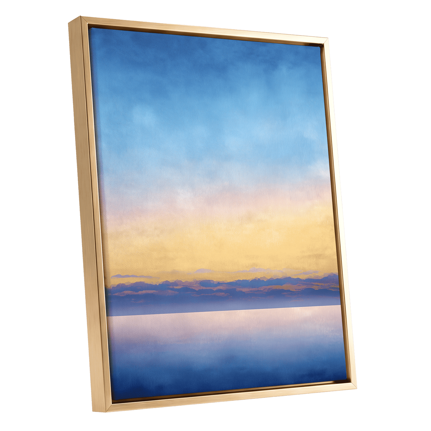 Gilded Blue Horizon – gold framed canvas option