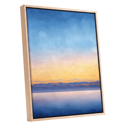 Gilded Blue Horizon – oak framed canvas option