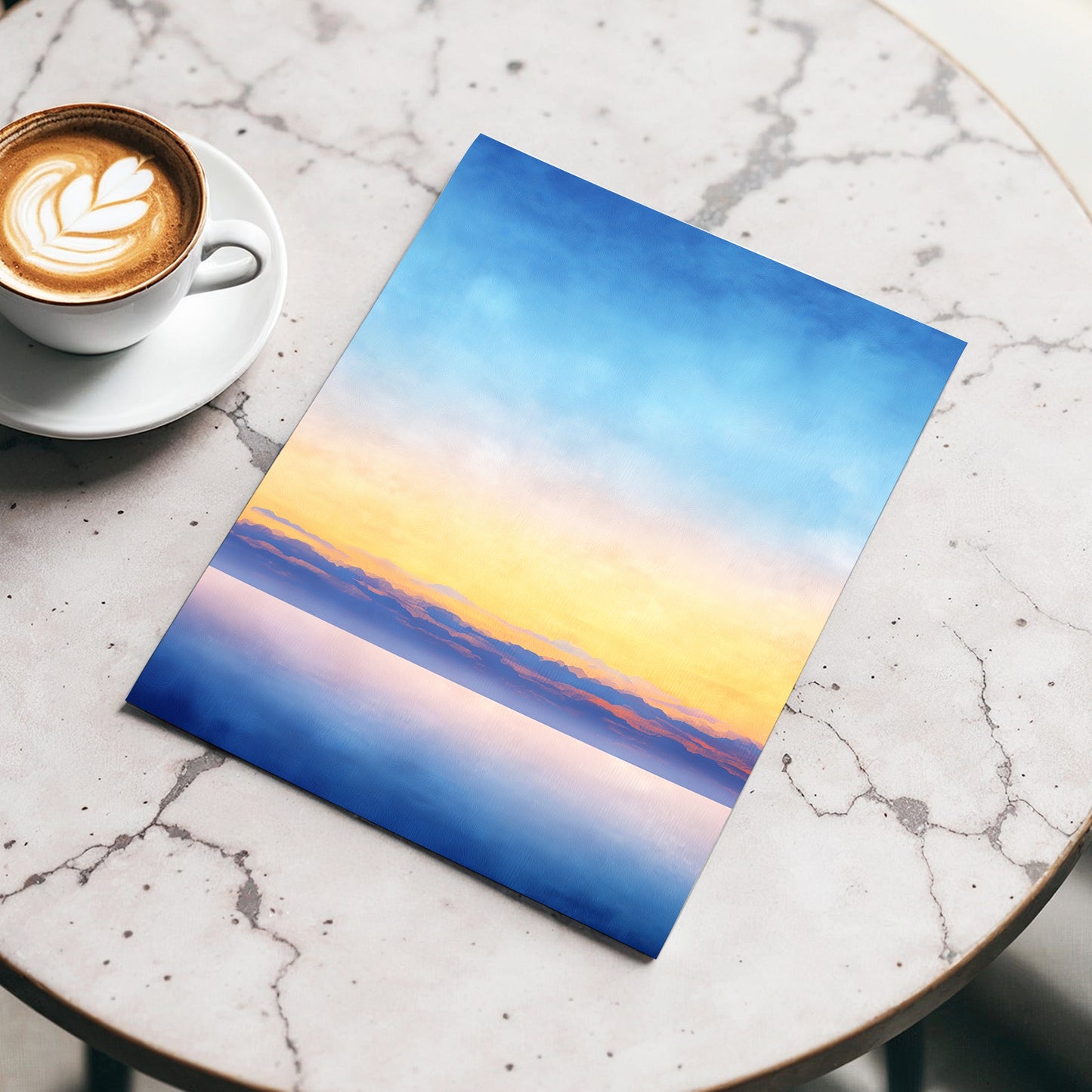 Gilded Blue Horizon – wall art displayed in a styled interior, gallery view 3