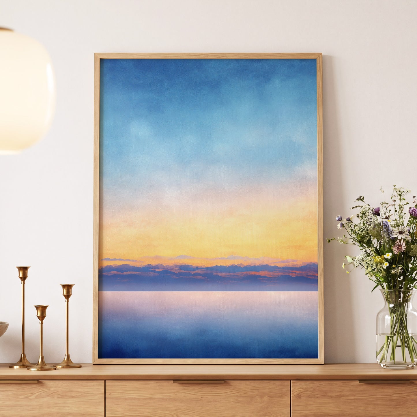 Gilded Blue Horizon – wall art displayed in a styled interior, gallery view 5