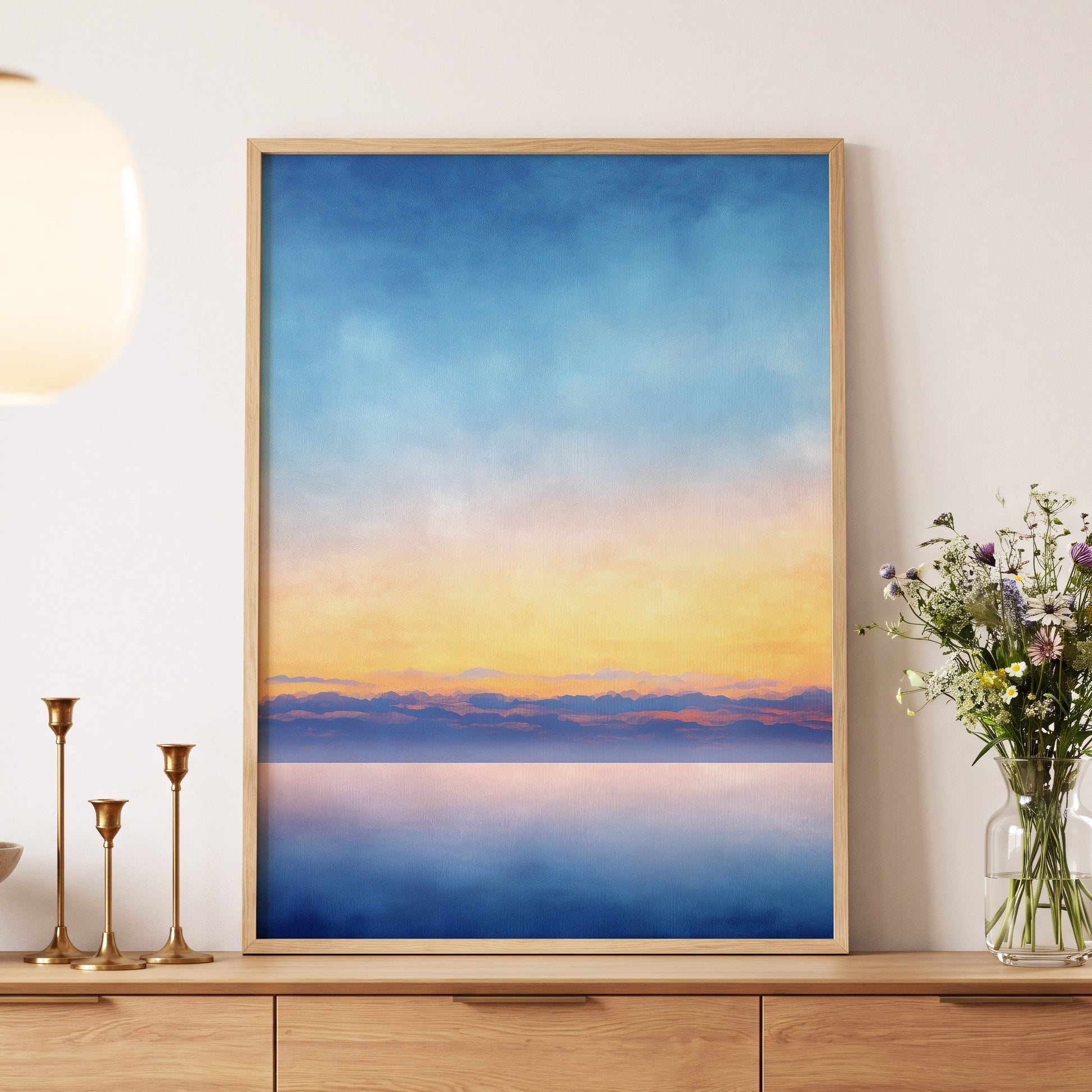 Gilded Blue Horizon – wall art displayed in a styled interior, gallery view 5