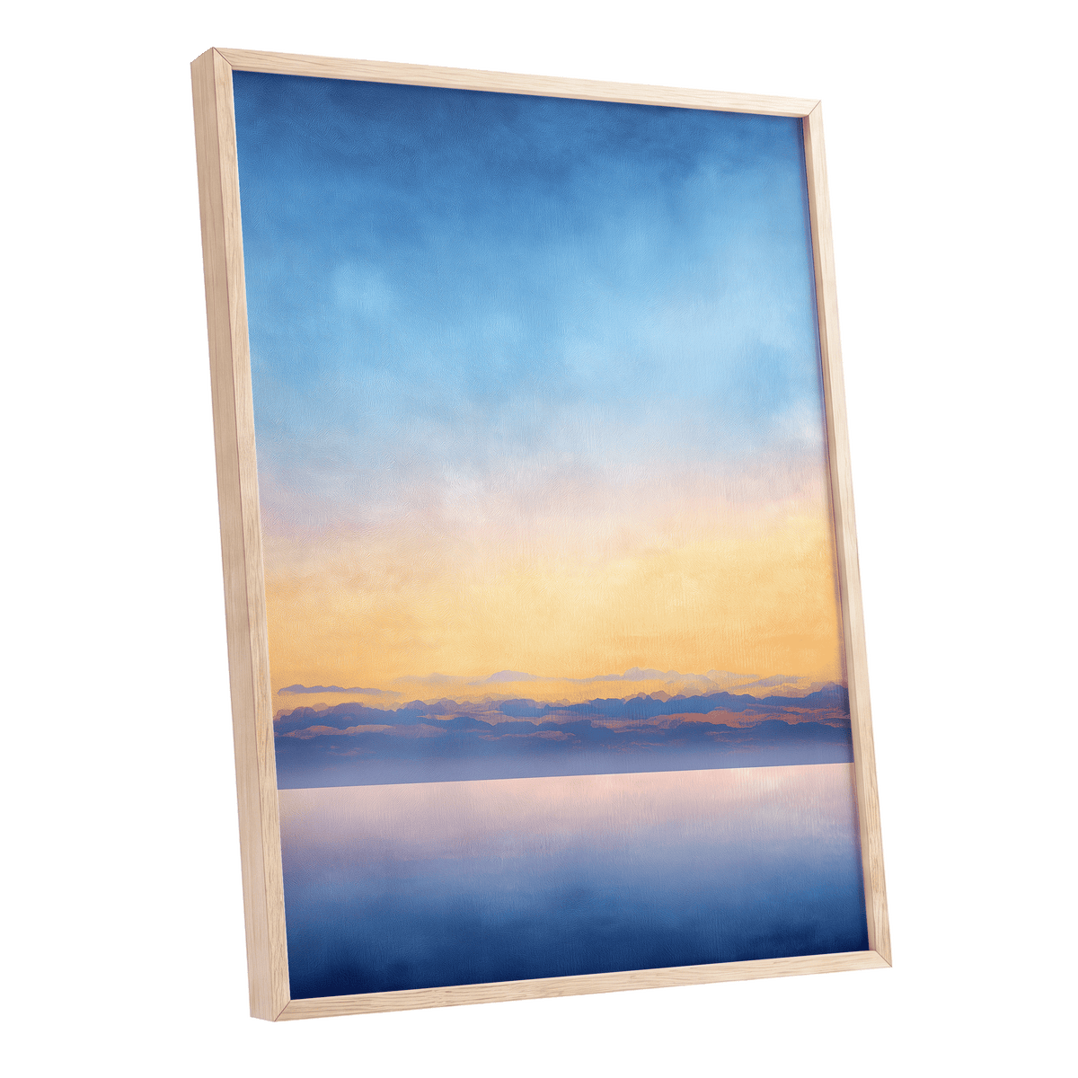 Gilded Blue Horizon – oak framed poster option