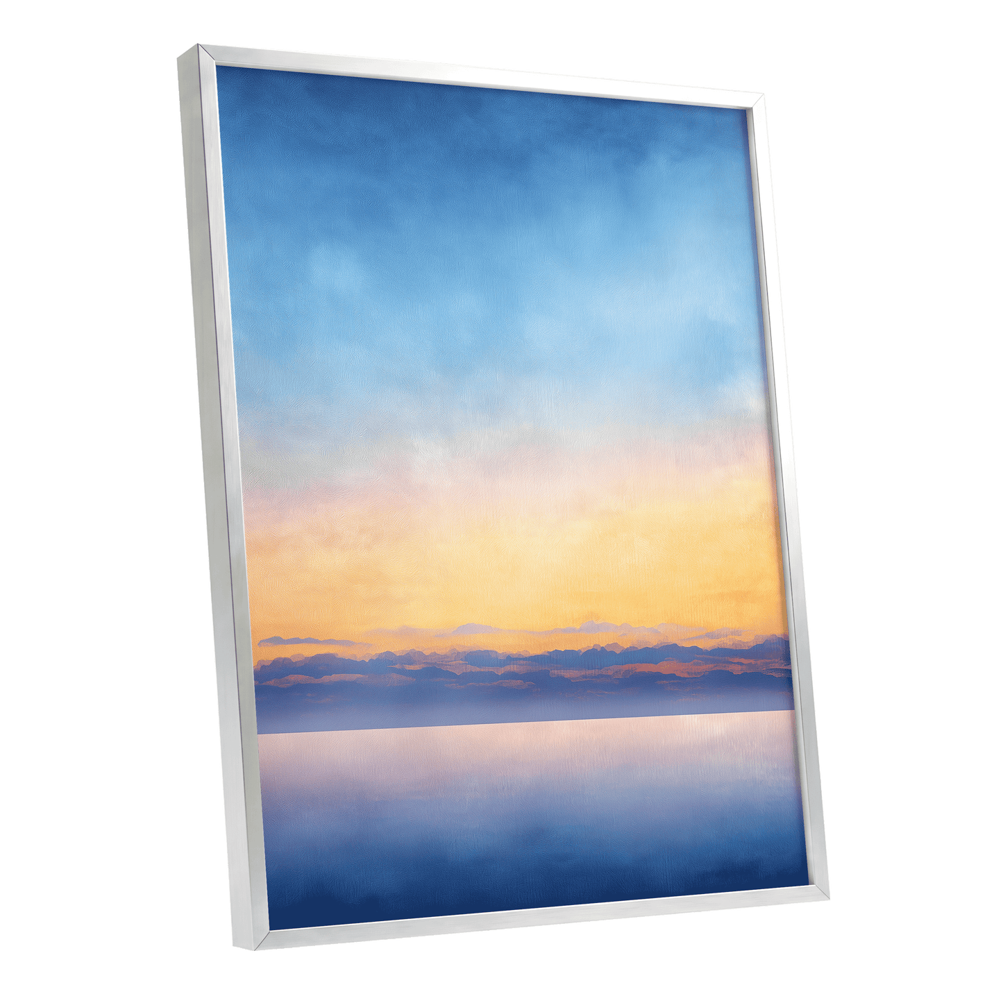 Gilded Blue Horizon – silver framed poster option