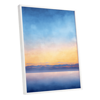 Gilded Blue Horizon – white framed poster option