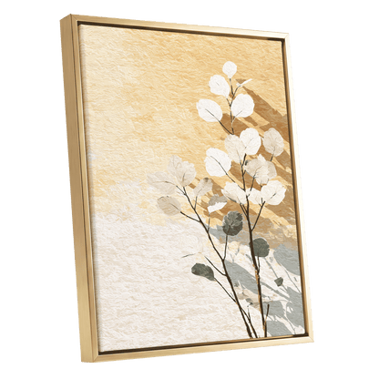 Gilded Botanical Shadows – gold framed canvas option