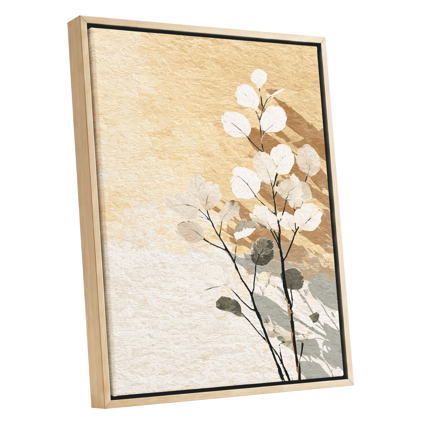 Gilded Botanical Shadows – oak framed canvas option