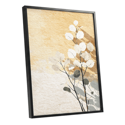 Gilded Botanical Shadows – black framed poster option