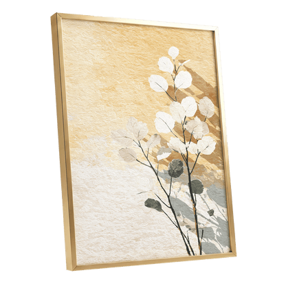 Gilded Botanical Shadows – gold framed poster option