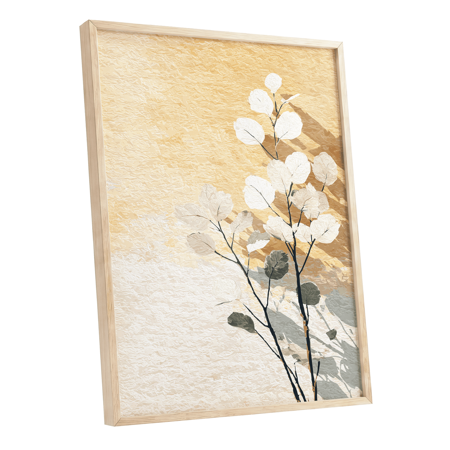 Gilded Botanical Shadows – oak framed poster option