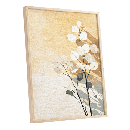 Gilded Botanical Shadows – oak framed poster option