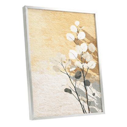 Gilded Botanical Shadows – silver framed poster option