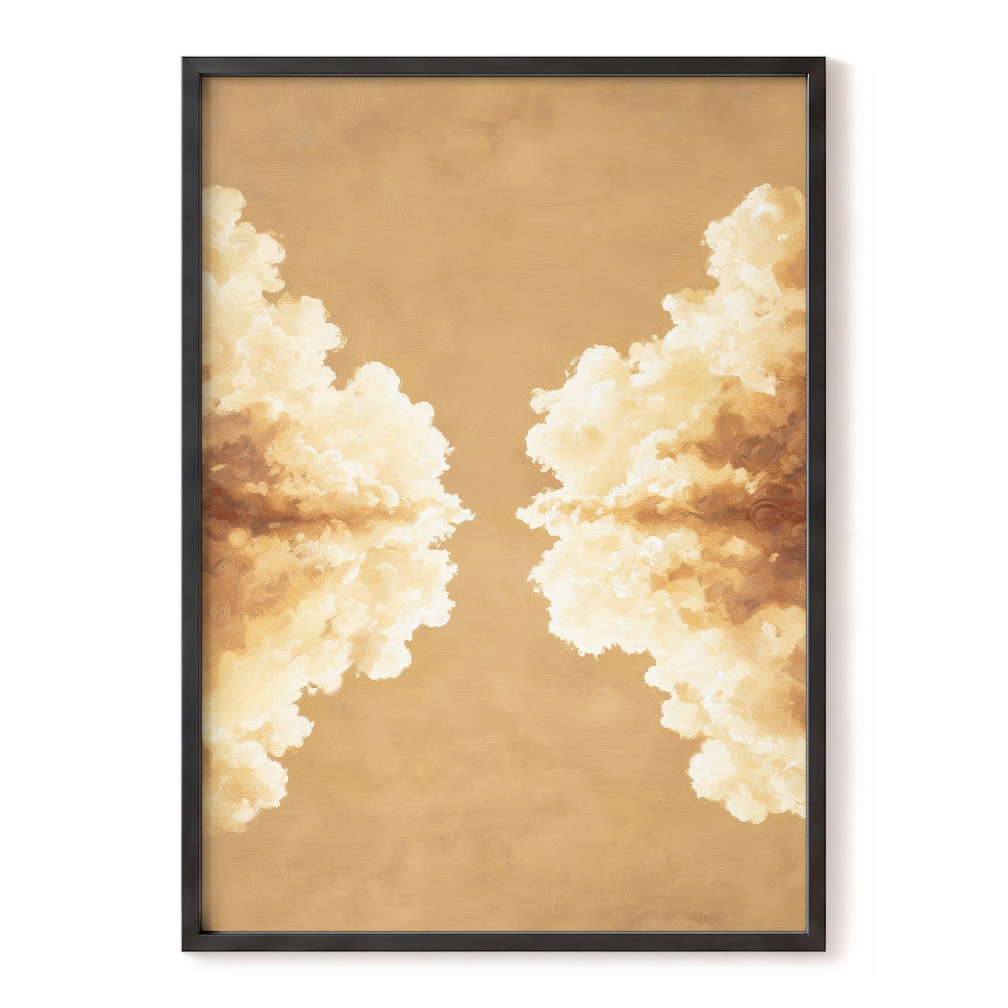 Gilded Cloud Passage, beige, gold, white nature wall art, front artwork view