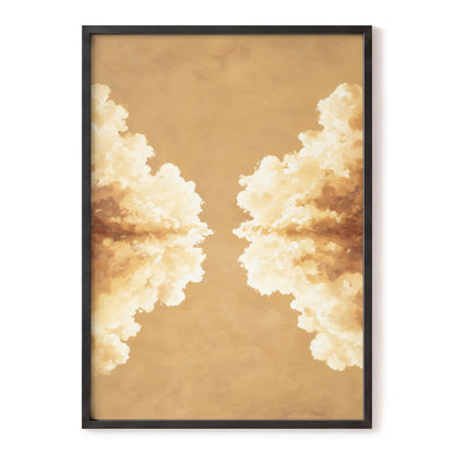 Gilded Cloud Passage, beige, gold, white nature wall art, front artwork view