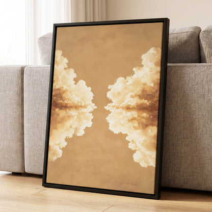 Gilded Cloud Passage, beige, gold, white nature wall art displayed in a styled interior, gallery view 4
