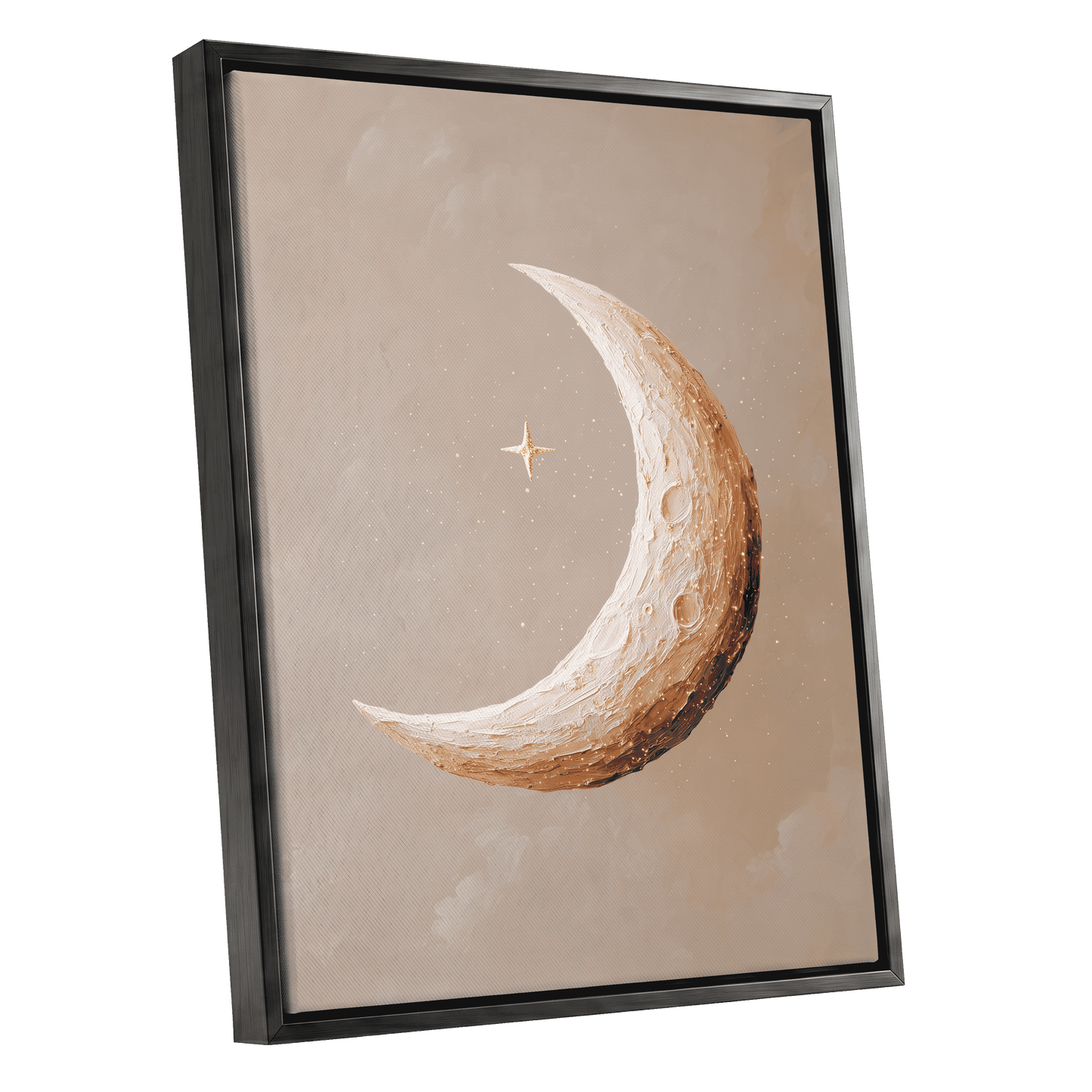 Gilded Crescent – black framed canvas option