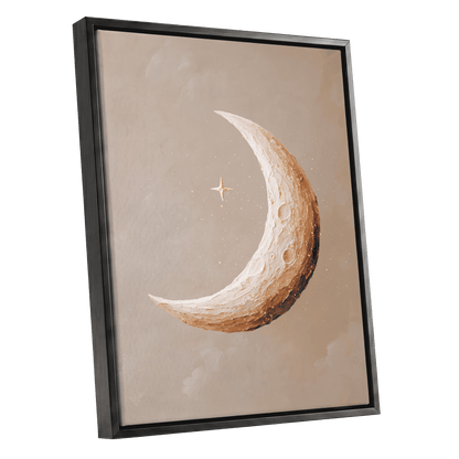 Gilded Crescent – black framed canvas option