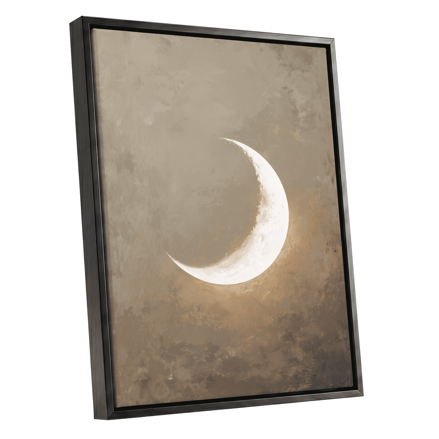 Gilded Crescent – black framed canvas option