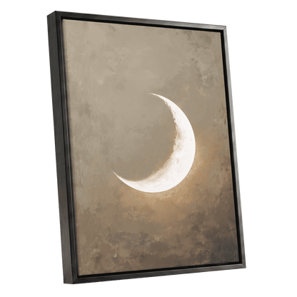 Gilded Crescent – black framed canvas option