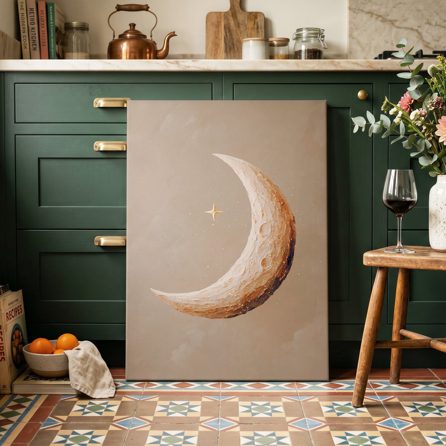 Gilded Crescent – canvas wall art in a styled interior, gallery view 1