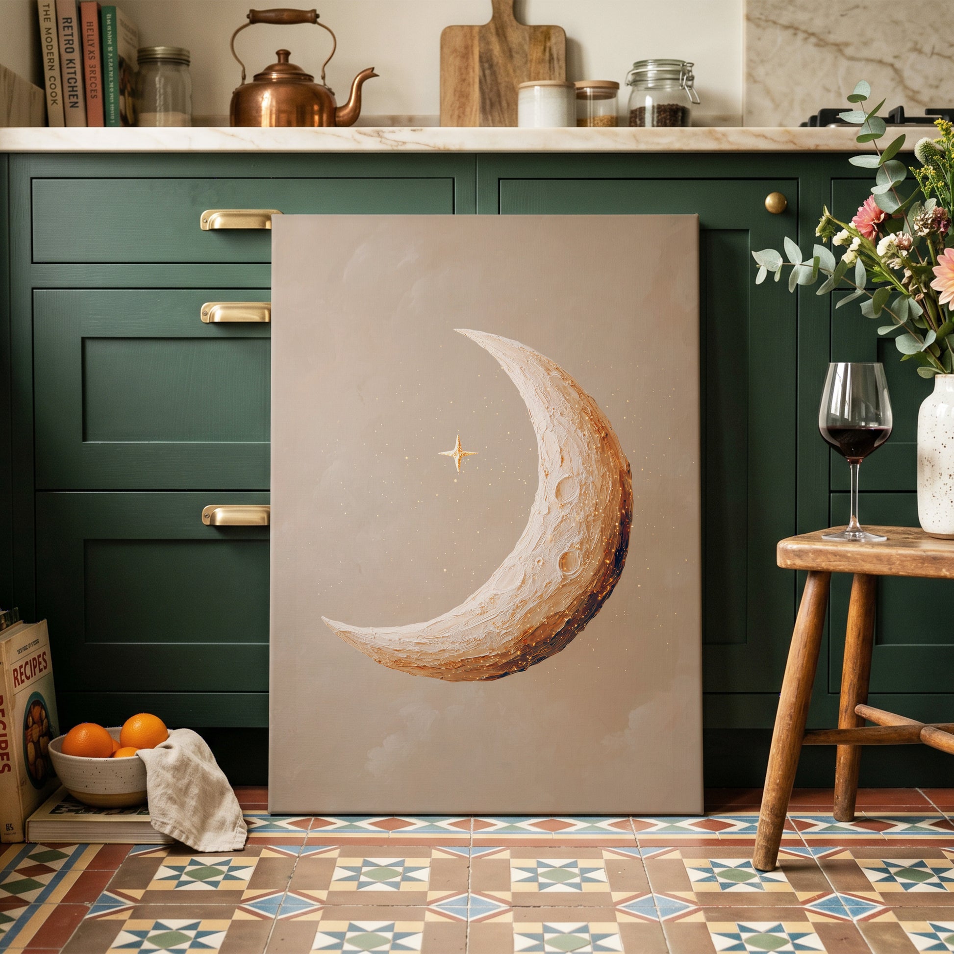 Gilded Crescent – canvas wall art in a styled interior, gallery view 1