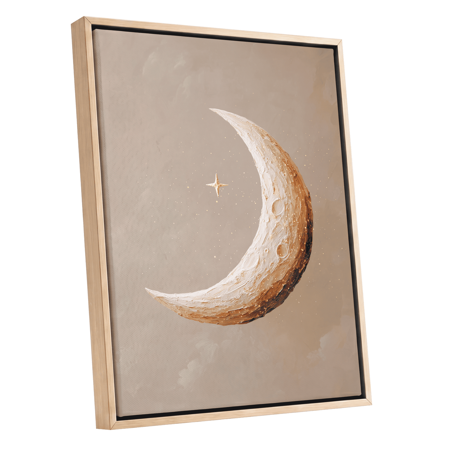 Gilded Crescent – oak framed canvas option