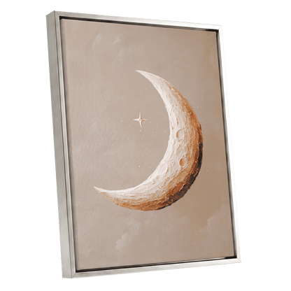 Gilded Crescent – silver framed canvas option