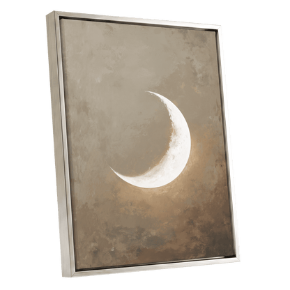 Gilded Crescent – silver framed canvas option
